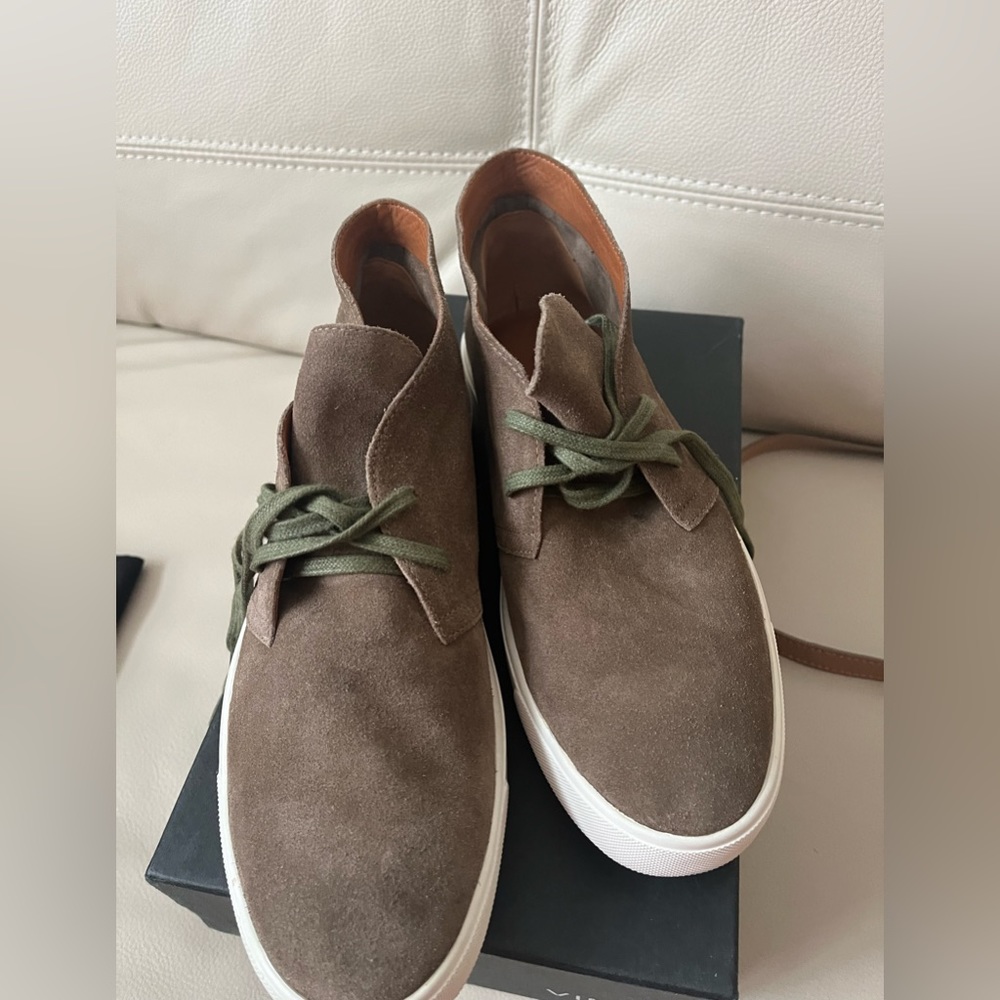 Vince Chelsea Lace-up Suede Sneakers.